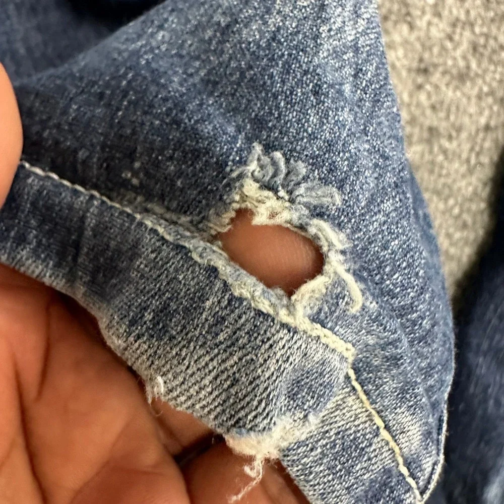 Wrangler Jeans Womens Size 10 Blue Q-Baby Bootcut Embroidered Frayed Hems Denim
